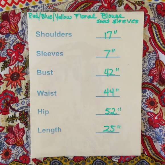 Red and Blue Floral Top Sleeveless Summer Blouse.....425 - Picture 10 of 10